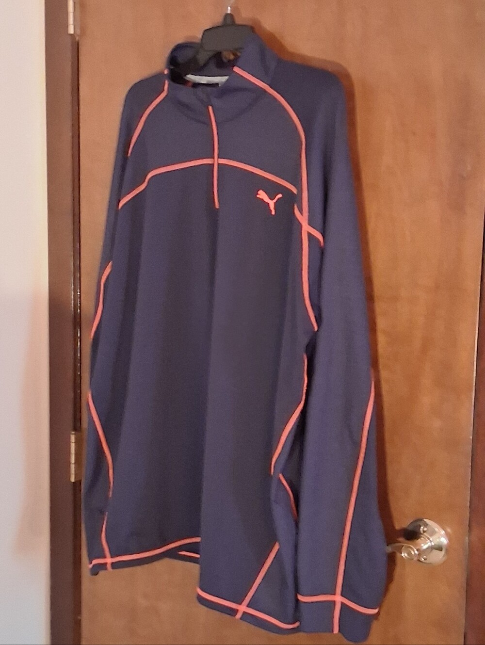 PUMA warmCELL Men’s XXL 1/4 Zip Pullover Jacket Navy Orange Athletic Top